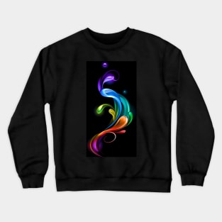 Rainbow drops on black background Crewneck Sweatshirt